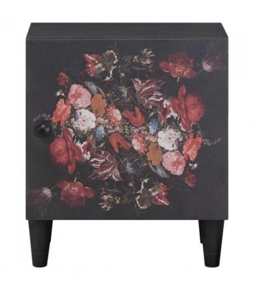 vidaXL Bedside Cabinet with Door Black 40 x 33 x 46 cm