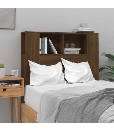 vidaXL Headboard Cabinet | Brown Oak | Engineered Wood | Standard | Contemporary