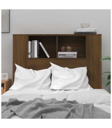 vidaXL Headboard Cabinet | Brown Oak | Engineered Wood | Standard | Contemporary