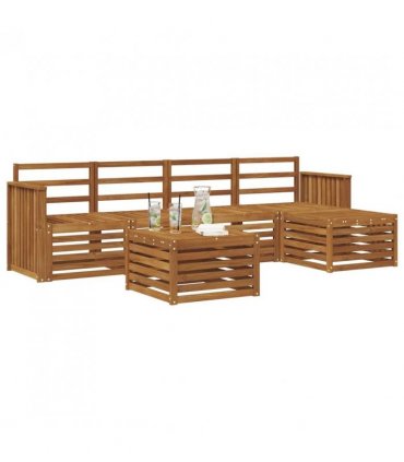 vidaXL Outdoor Sofa Set 6 pcs Natural