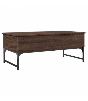 vidaXL Coffee Table Brown Oak 100x50x40 cm Engineered Wood and Metal