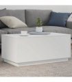 vidaXL Coffee Table with LED Lights White 90x50x40 cm