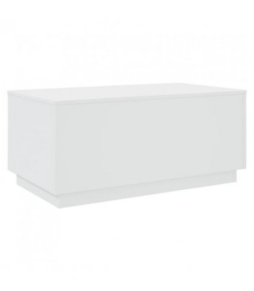 vidaXL Coffee Table with LED Lights White 90x50x40 cm