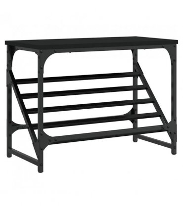 vidaXL Shoe Rack Black 60x30x45 cm Engineered Wood