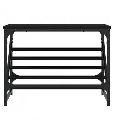 vidaXL Shoe Rack Black 60x30x45 cm Engineered Wood