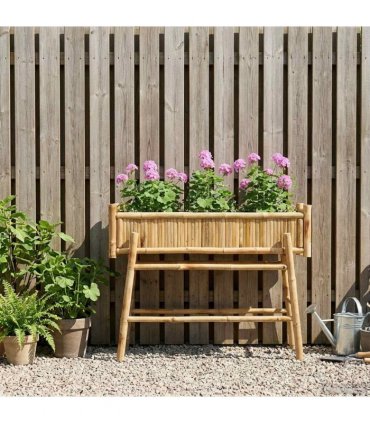 vidaXL Garden Planter with Holder Natural 100 x 38 x 74 cm Bamboo