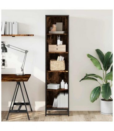 vidaXL Book Cabinet Smoked Oak 40x35x170.5 cm Engineered Wood
