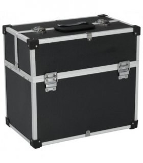 vidaXL Tool Case 38x22.5x34 cm Black Aluminum