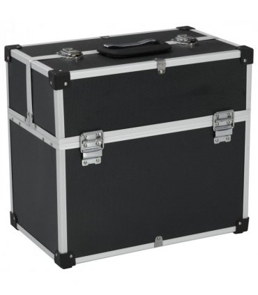 vidaXL Tool Case 38x22.5x34 cm Black Aluminum
