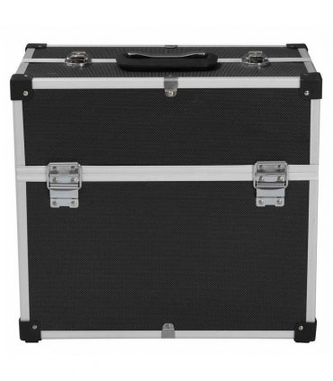 vidaXL Tool Case 38x22.5x34 cm Black Aluminum