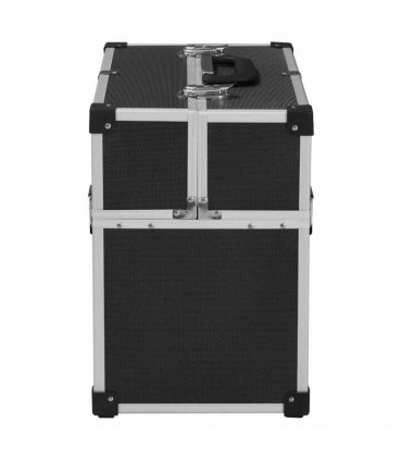 vidaXL Tool Case 38x22.5x34 cm Black Aluminum