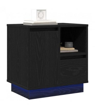 vidaXL Bedside Cabinet with Drawer 2 pcs Black Oak 50 x 34.5 x 50 cm