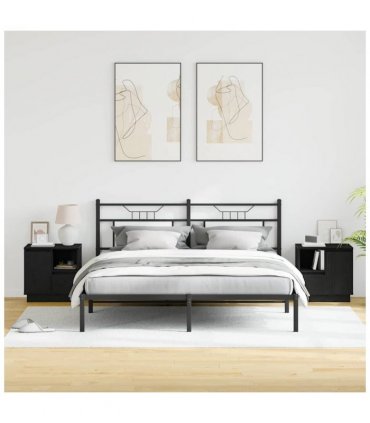 vidaXL Bedside Cabinet with Drawer 2 pcs Black Oak 50 x 34.5 x 50 cm