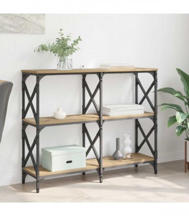 vidaXL Console Table Artisan Oak 100 x 28 x 80.5 cm Engineered Wood