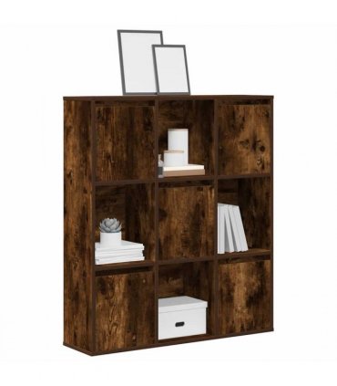 vidaXL Bookcase Smoked Oak 89x24x101.5 cm Engineered Wood
