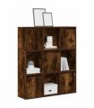 vidaXL Bookcase Smoked Oak 89x24x101.5 cm Engineered Wood