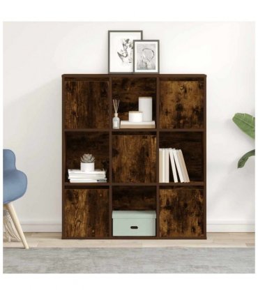 vidaXL Bookcase Smoked Oak 89x24x101.5 cm Engineered Wood