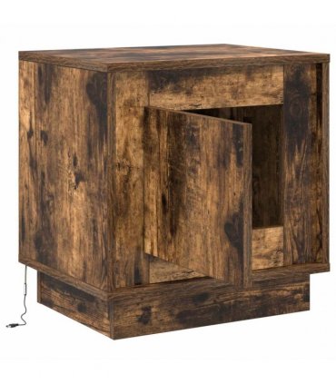 vidaXL Bedside Cabinet Smoked Oak 44 x 34.5 x 45 cm Engineered Wood