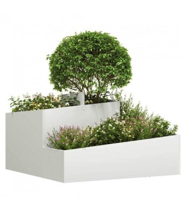 vidaXL Garden Planter White 80 x 80 x 50 cm Cold-rolled Steel