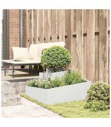 vidaXL Garden Planter White 80 x 80 x 50 cm Cold-rolled Steel