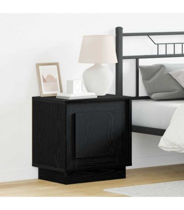 vidaXL Bedside Cabinet 2 pcs Black 44 x 34.5 x 45 cm Engineered Wood