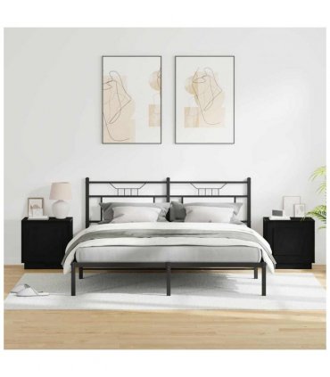 vidaXL Bedside Cabinet 2 pcs Black 44 x 34.5 x 45 cm Engineered Wood