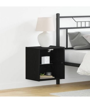 vidaXL Floating Shelf with LED Light 2 pcs Black 40 x 28.5 x 40 cm