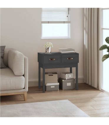 vidaXL Console Table Grey 76.5x40x75 cm Solid Wood Pine