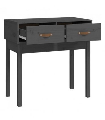 vidaXL Console Table Grey 76.5x40x75 cm Solid Wood Pine
