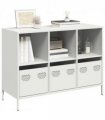vidaXL Sideboard White 101.5x39x73.5 cm Cold-rolled Steel