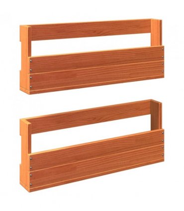 vidaXL Wall-mounted Shoe Racks 2 pcs Wax Brown 59x8.5x23.5 cm Solid Wood Pine