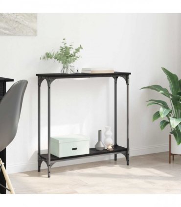 vidaXL Console Table Black Oak 75 x 22.5 x 75 cm Engineered Wood