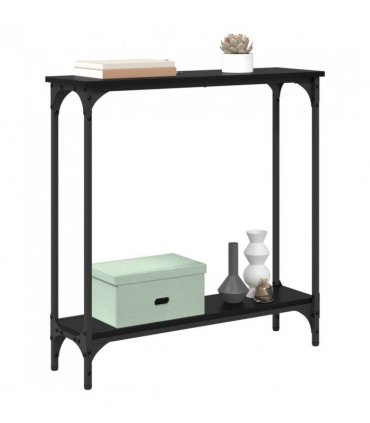 vidaXL Console Table Black Oak 75 x 22.5 x 75 cm Engineered Wood