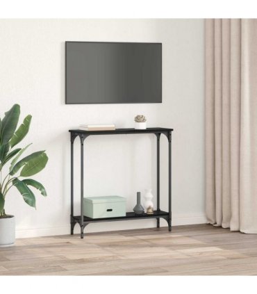 vidaXL Console Table Black Oak 75 x 22.5 x 75 cm Engineered Wood