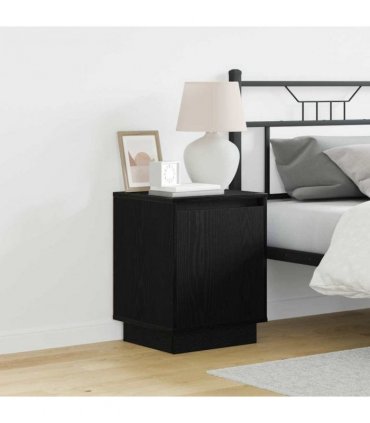 vidaXL Bedside Cabinet Black Oak 39 x 34.5 x 50 cm Engineered wood