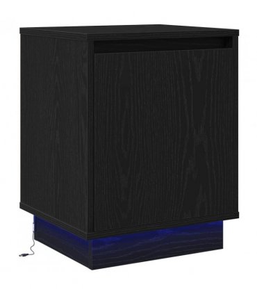 vidaXL Bedside Cabinet Black Oak 39 x 34.5 x 50 cm Engineered wood