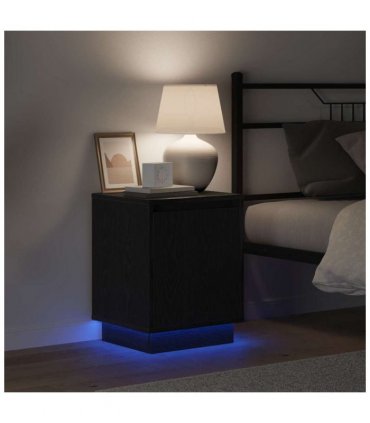 vidaXL Bedside Cabinet Black Oak 39 x 34.5 x 50 cm Engineered wood