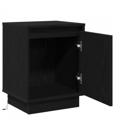 vidaXL Bedside Cabinet Black Oak 39 x 34.5 x 50 cm Engineered wood