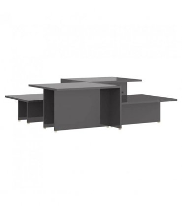 vidaXL Coffee Table | Set of 2 | High gloss grey | Chipboard | 111.5x50x33 cm