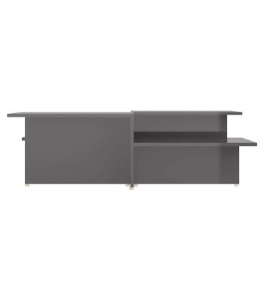vidaXL Coffee Table | Set of 2 | High gloss grey | Chipboard | 111.5x50x33 cm