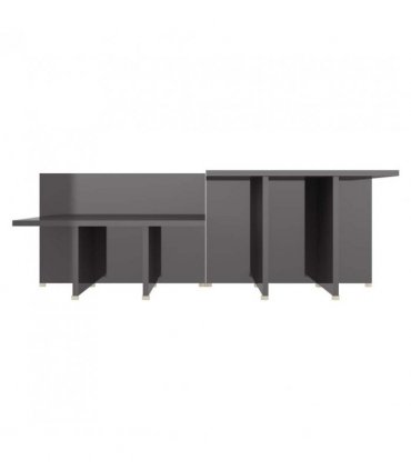 vidaXL Coffee Table | Set of 2 | High gloss grey | Chipboard | 111.5x50x33 cm