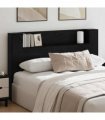 vidaXL Headboard Cabinet with LED Black Oak 160 x 16.5 x 103.5 cm
