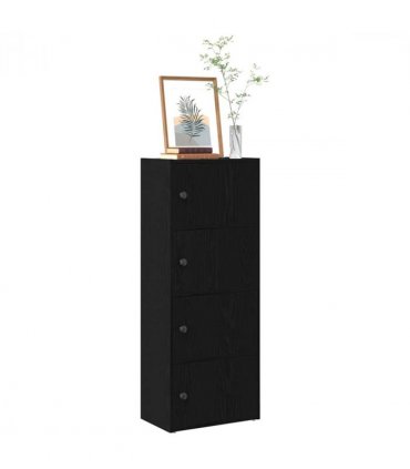vidaXL Bookcase Black Oak 40x24x102 cm Engineered Wood