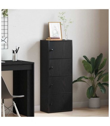 vidaXL Bookcase Black Oak 40x24x102 cm Engineered Wood