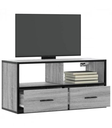 vidaXL TV Cabinet Grey Sonoma 80x31x39.5 cm Engineered Wood and Metal