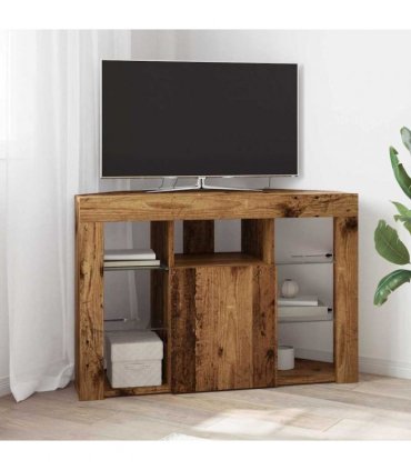 vidaXL Corner LED TV Cabinet Old Wood 100x40x68cm Engineered Wood