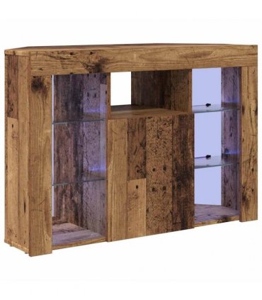 vidaXL Corner LED TV Cabinet Old Wood 100x40x68cm Engineered Wood