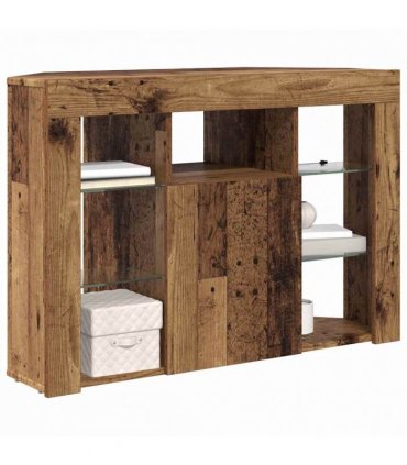 vidaXL Corner LED TV Cabinet Old Wood 100x40x68cm Engineered Wood
