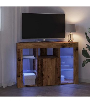 vidaXL Corner LED TV Cabinet Old Wood 100x40x68cm Engineered Wood
