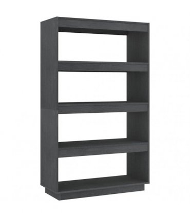 vidaXL Book Cabinet/Room Divider Grey 80x35x135 cm Solid Pinewood